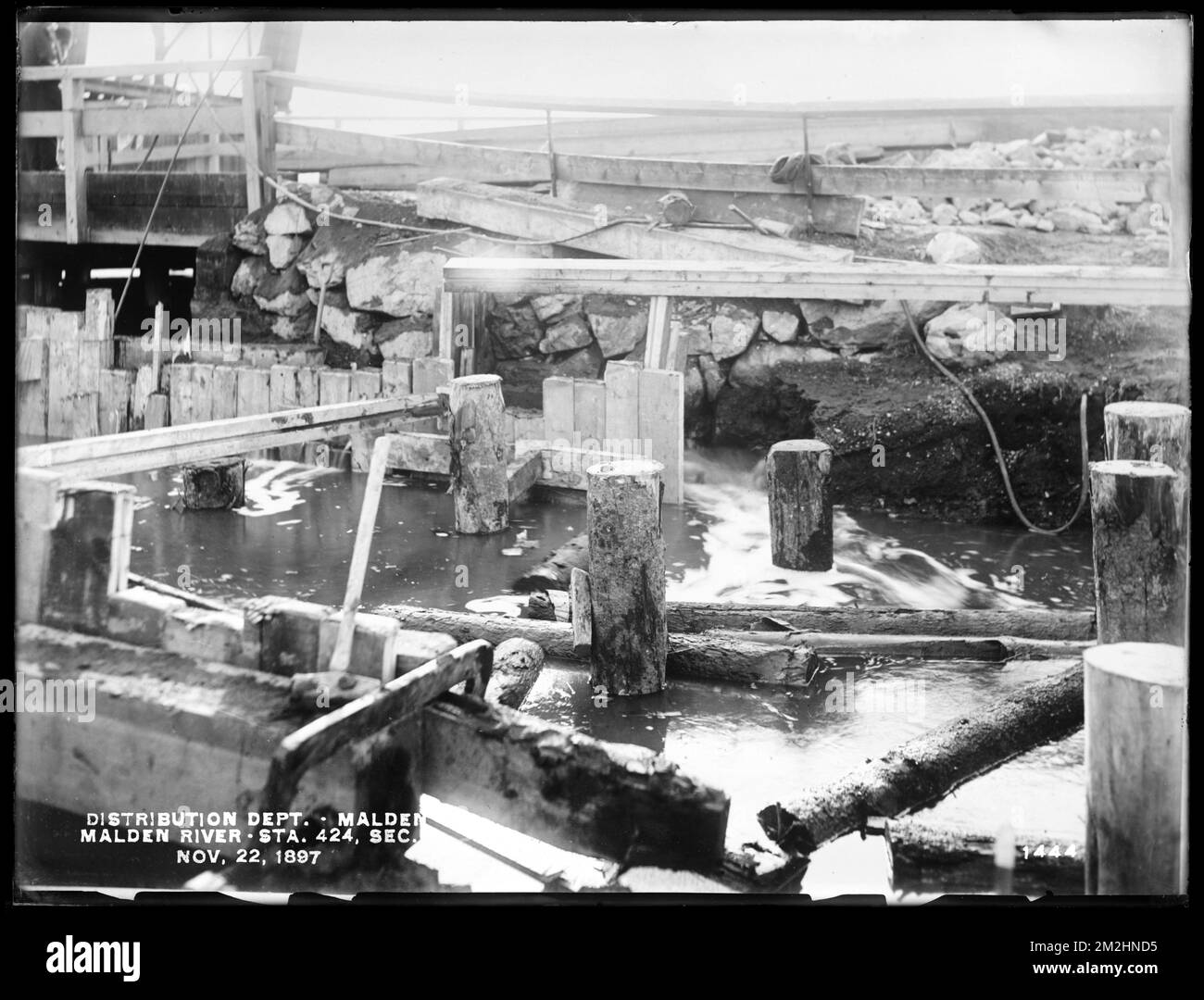 Distribution Department, Low Service Pipe Lines, Malden River crossing