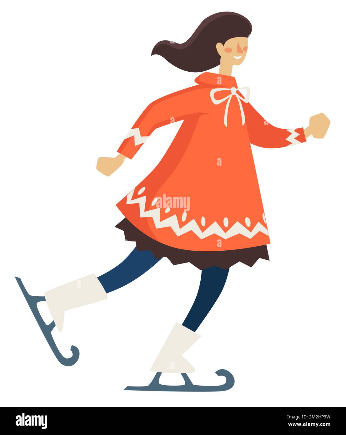 Figure skating on ice rink, winter sports vector Stock Vector Image