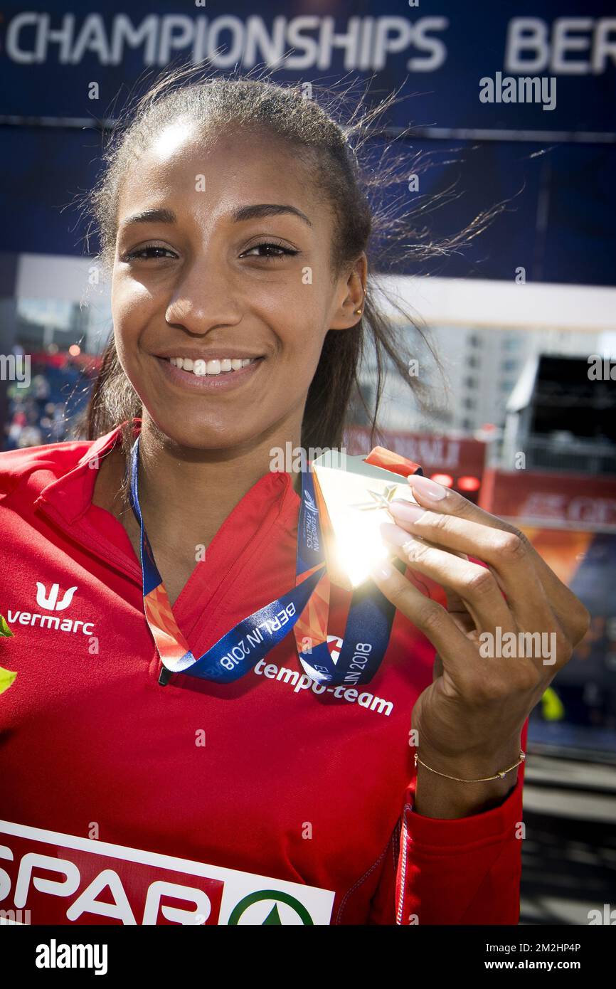 Belgian heptathlon athlete Nafissatou 'Nafi' Thiam poses for the