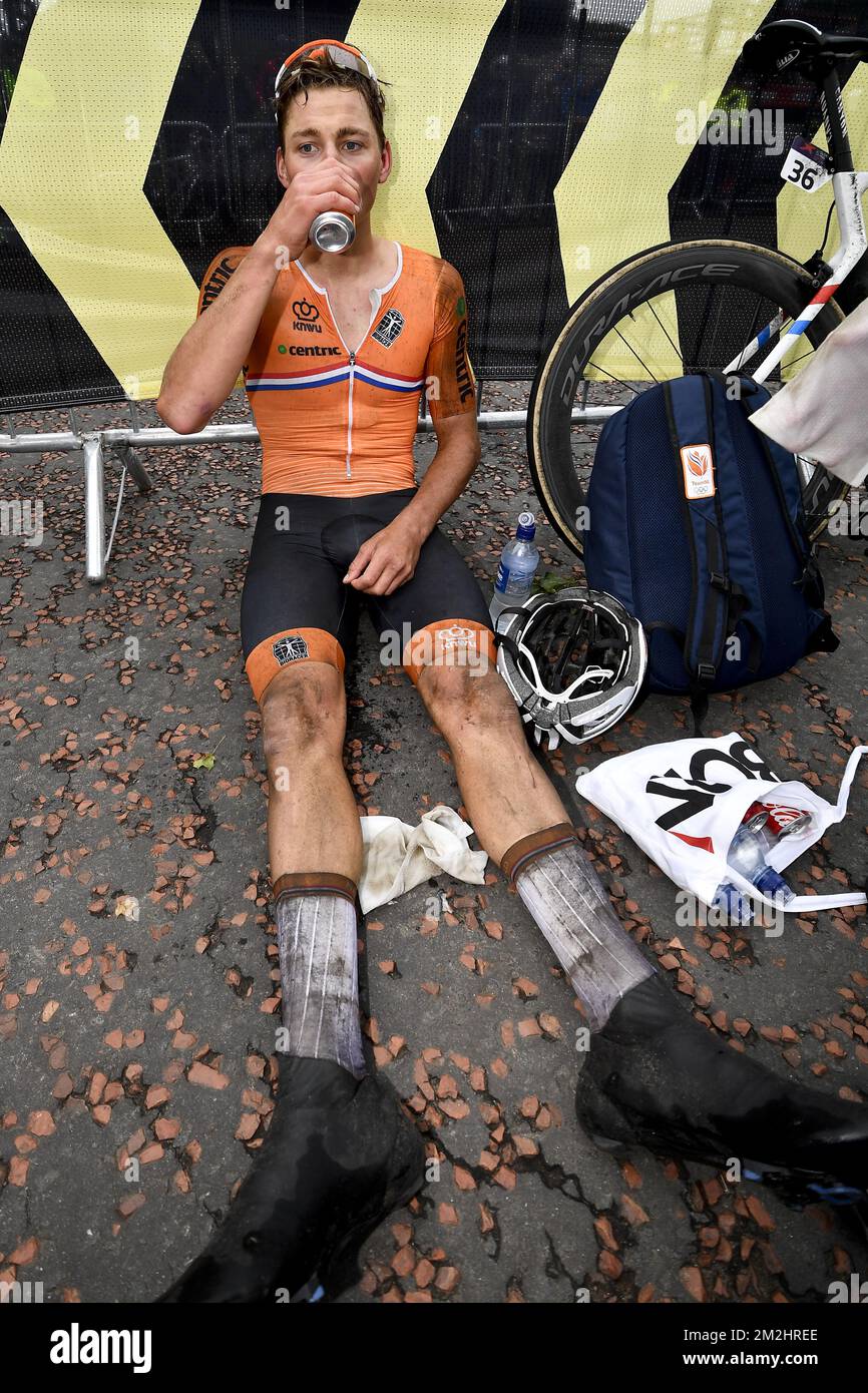 Dutch cyclist Mathieu Van der Poel pictured after winning the silver