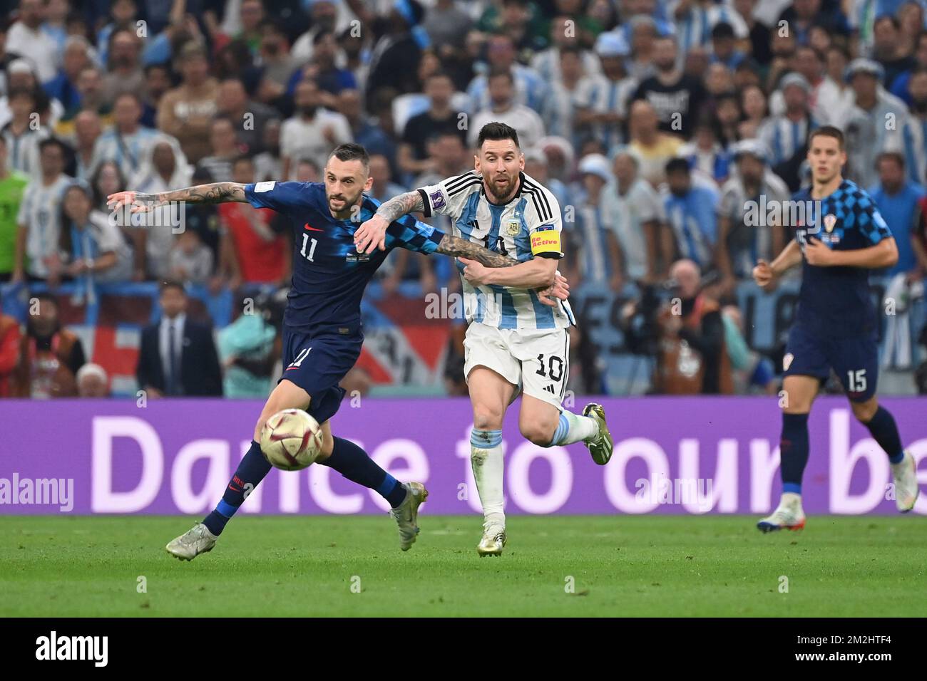 Lionel MESSI (ARG), action, duels versus Marcelo BROZOVIC (CRO). Semi ...