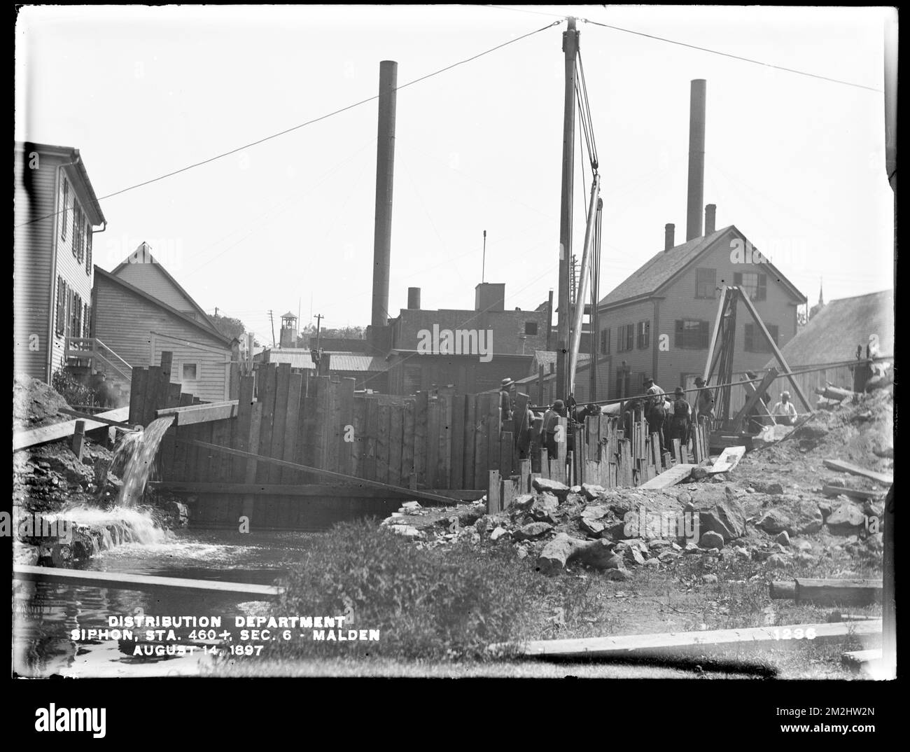 Distribution Department, Low Service Pipe Lines, Section 6, siphon