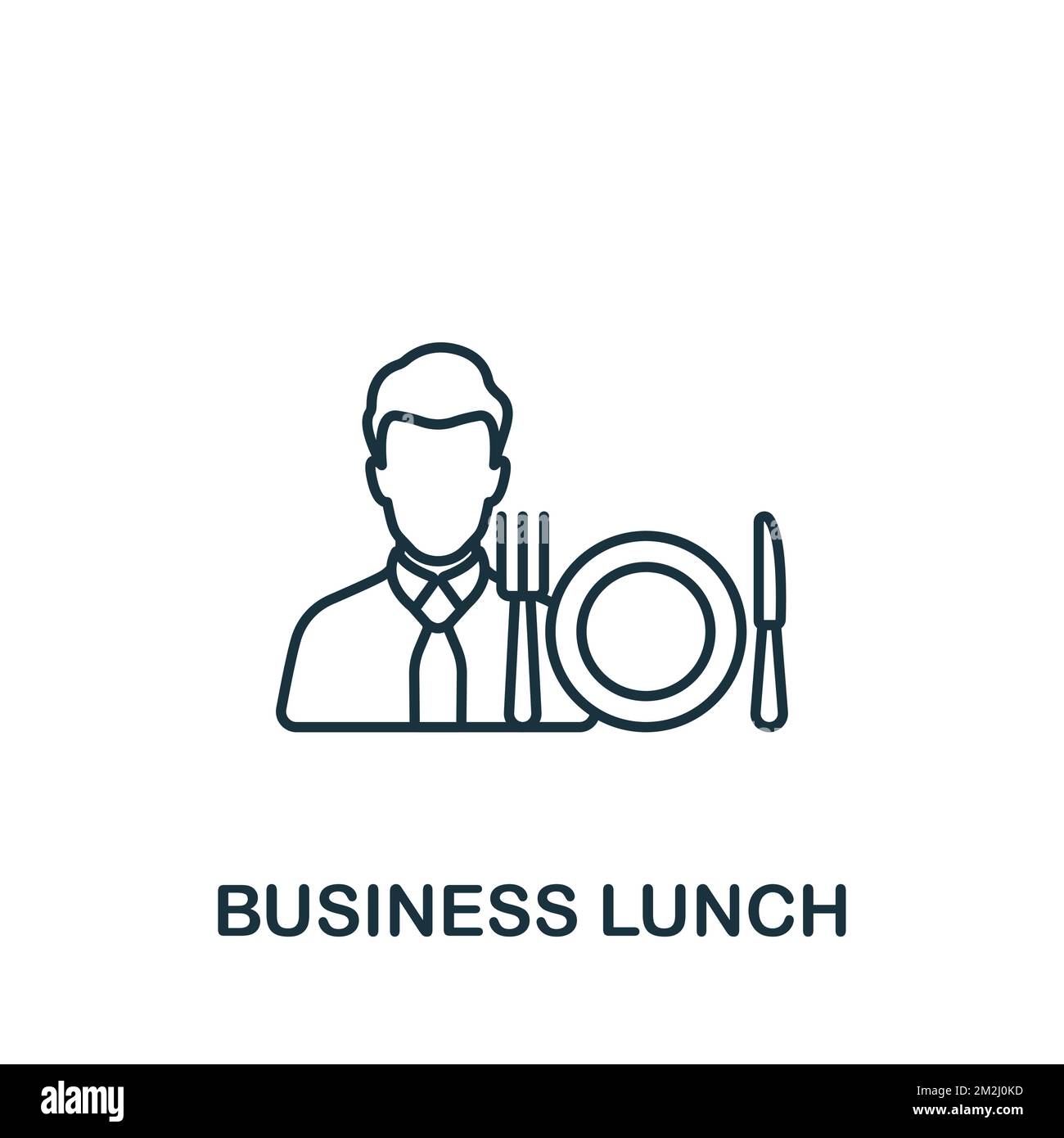 Business Lunch icon. Monochrome simple Food Delivery icon for templates