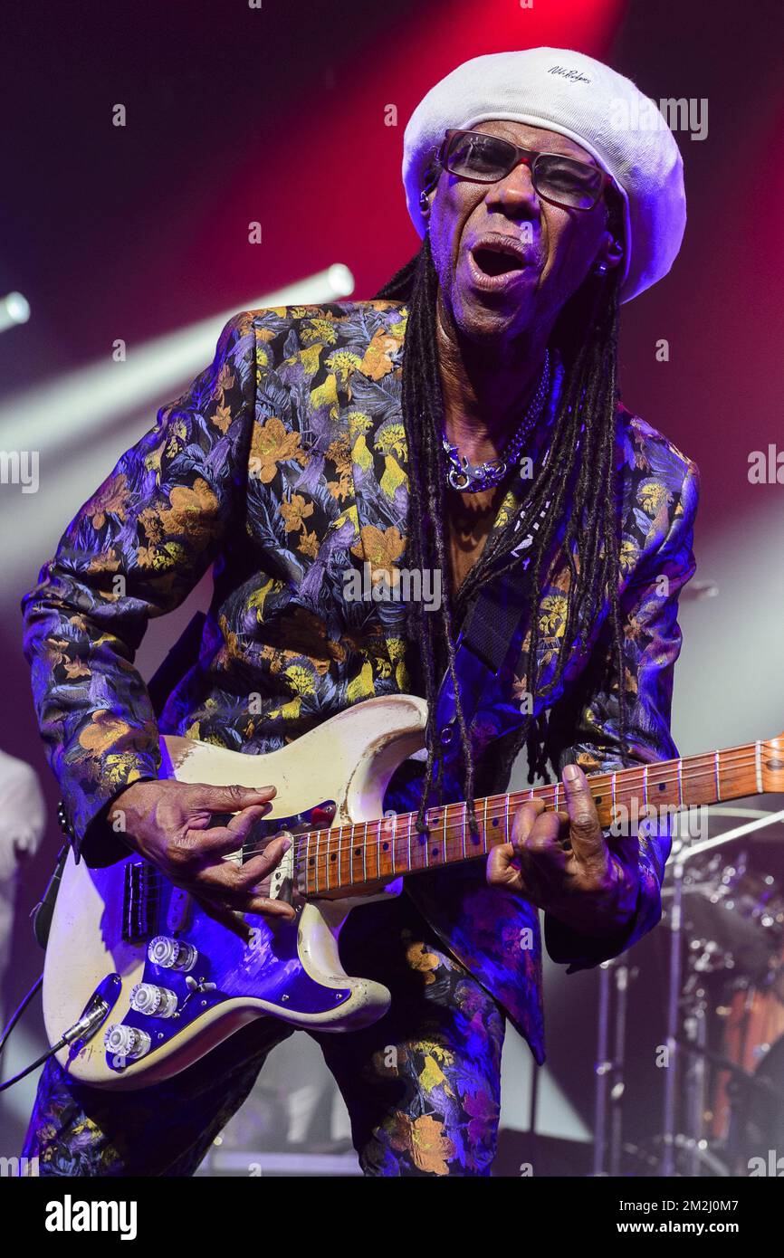 Nile Rodgers and Chic live in concert showcasing their legendary disco-funk style