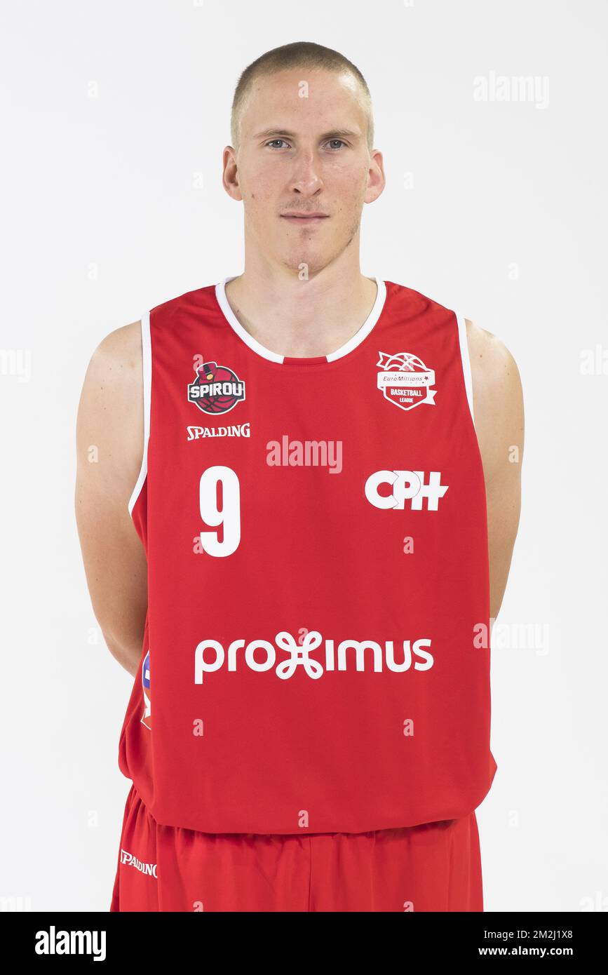 Charleroi's Niels Marnegrave poses for the photographer during a photoshoot  of Belgian team Spirou Basket Charleroi