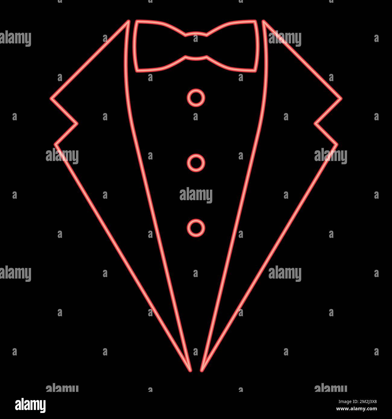Neon symbol service dinner jacket bow Tuxedo concept Tux sign Butler gentleman idea Waiter suit