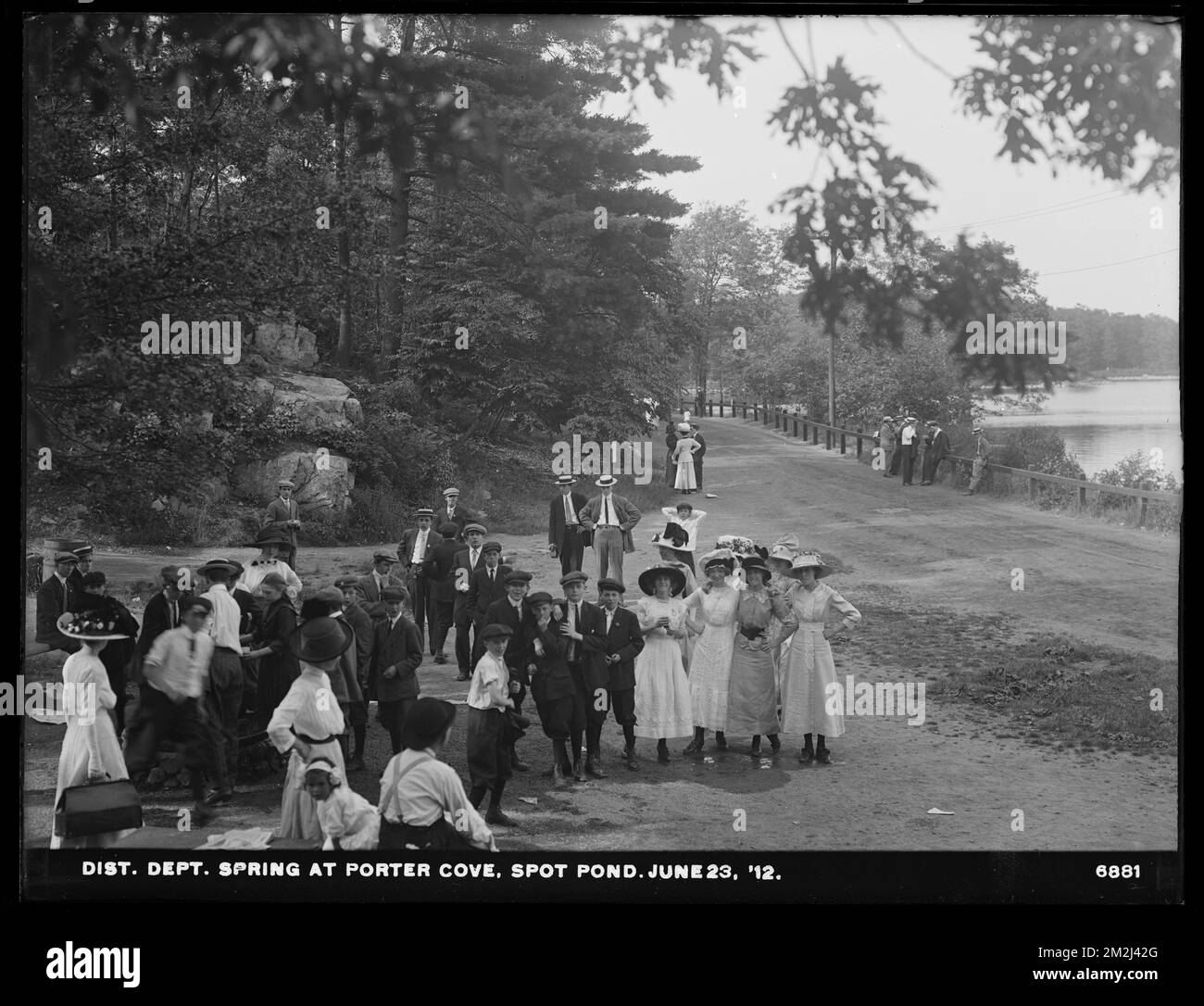 Spring 1912 Distribution Department, Low Service Spot Pond Reservoir, spring at ...