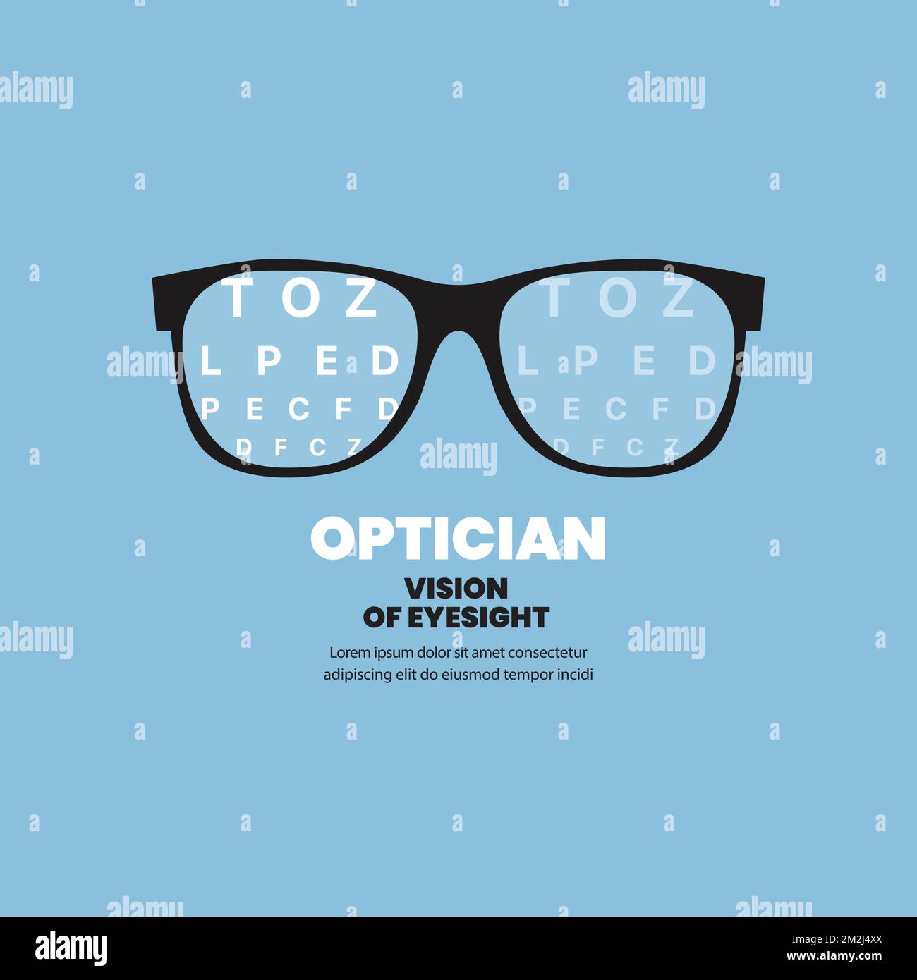 Optician Vision Of Eyesight. Vector Illustration Stock Vector