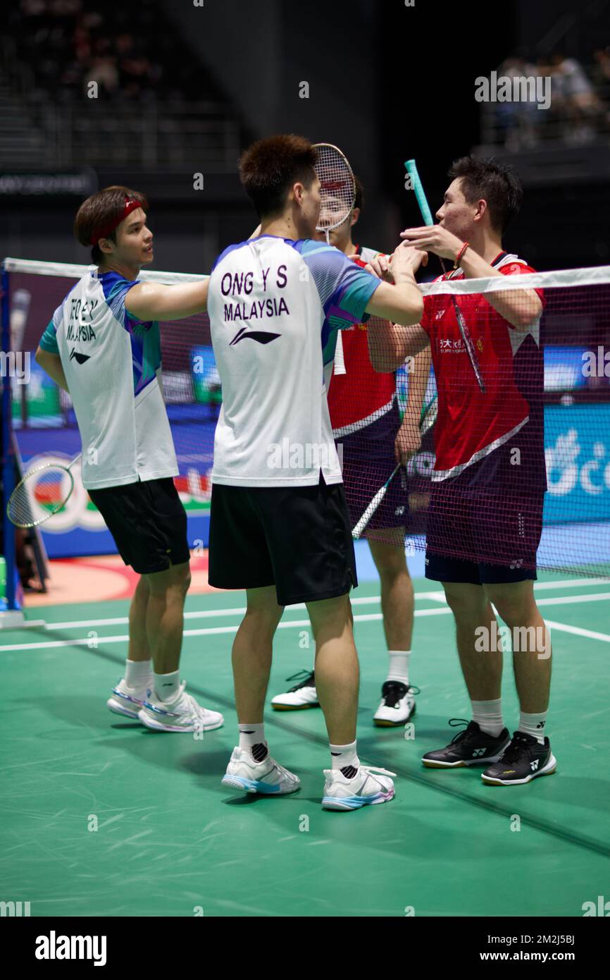 ONG Yew Sin and TEO Ee Yi of Malaysia thanks HE Ji Ting and ZHOU Hao