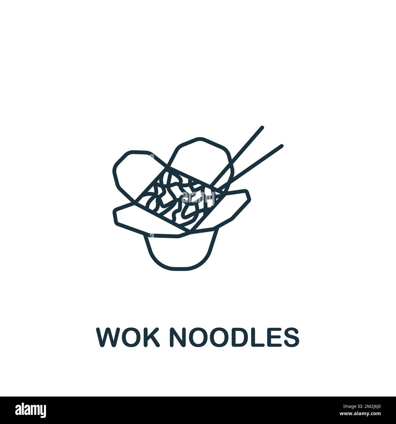 Wok Noodles icon. Monochrome simple Food Delivery icon for templates
