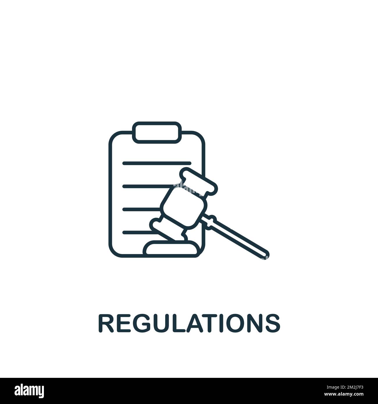Regulations icon. Monochrome simple Global Business icon for templates