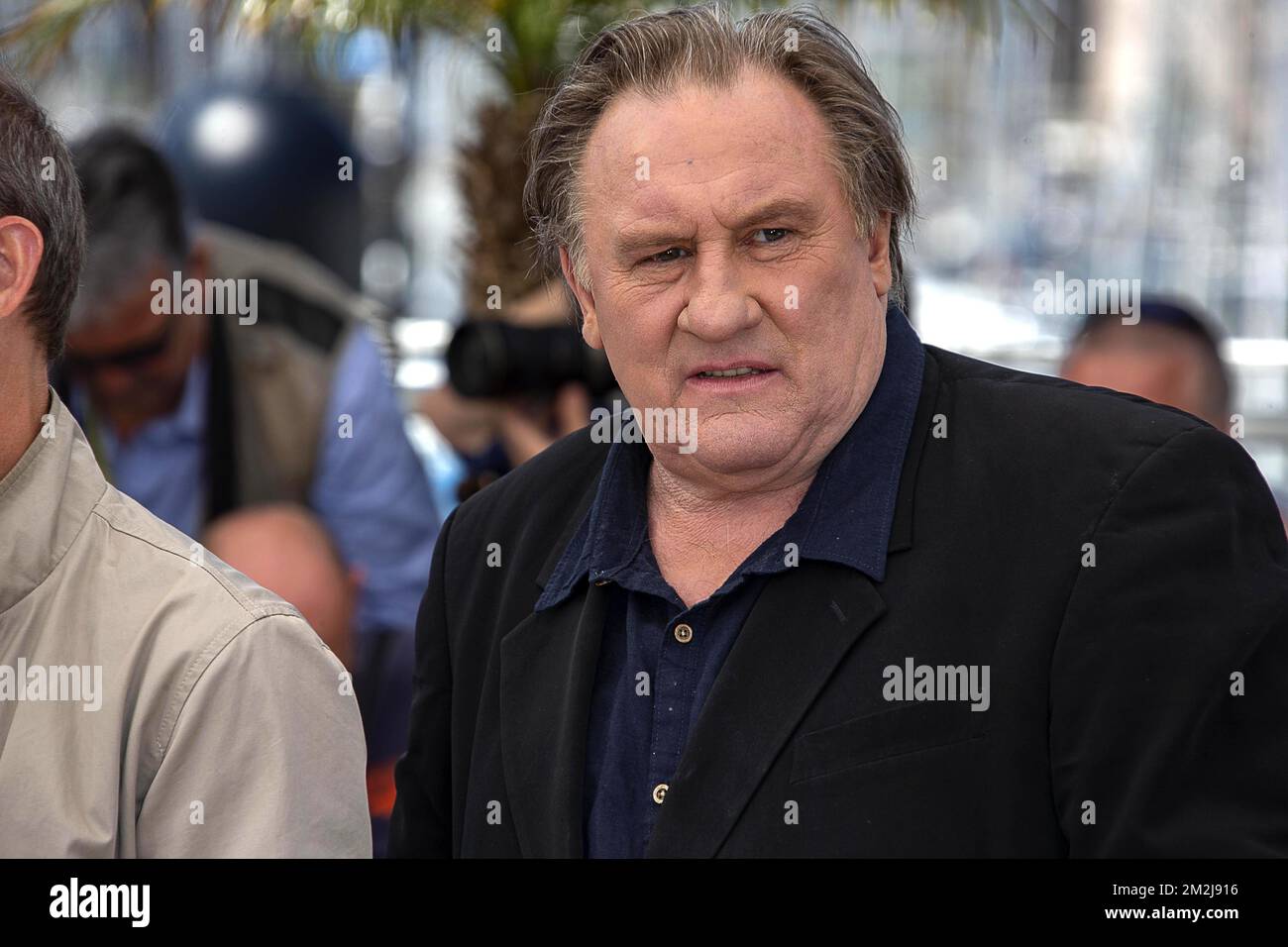 Actor Gérard Depardieu at the 2015 Cannes Film Festival. | L'acteur Gérard Depardieu lors du Festival de Cannes de 2015. 22/05/2015 Stock Photo