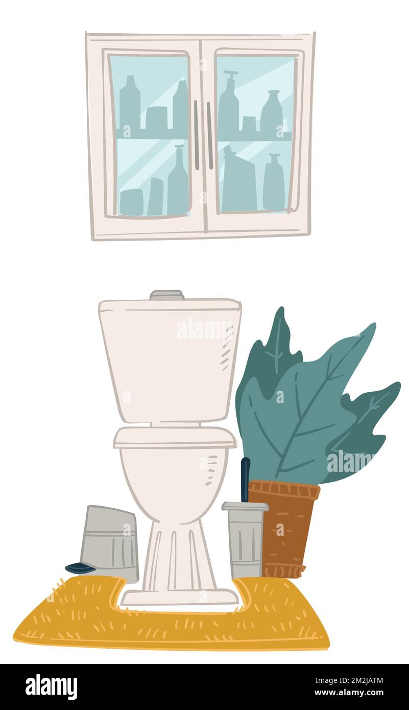 Bathroom interior design, toiled and cabinet for storing Stock Vector ...