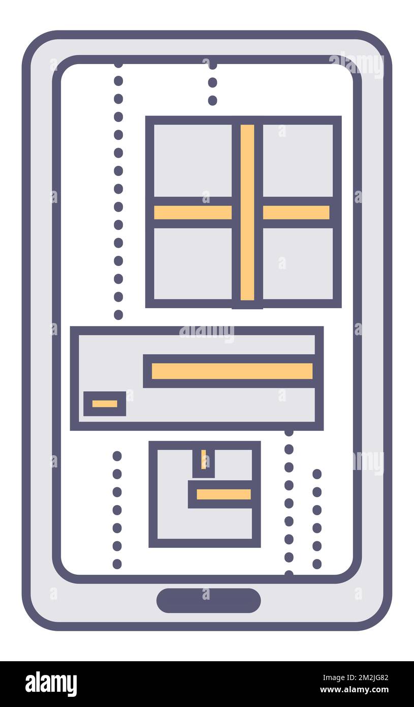 Smartphone showing parcels and their location, tracking app Stock Vector
