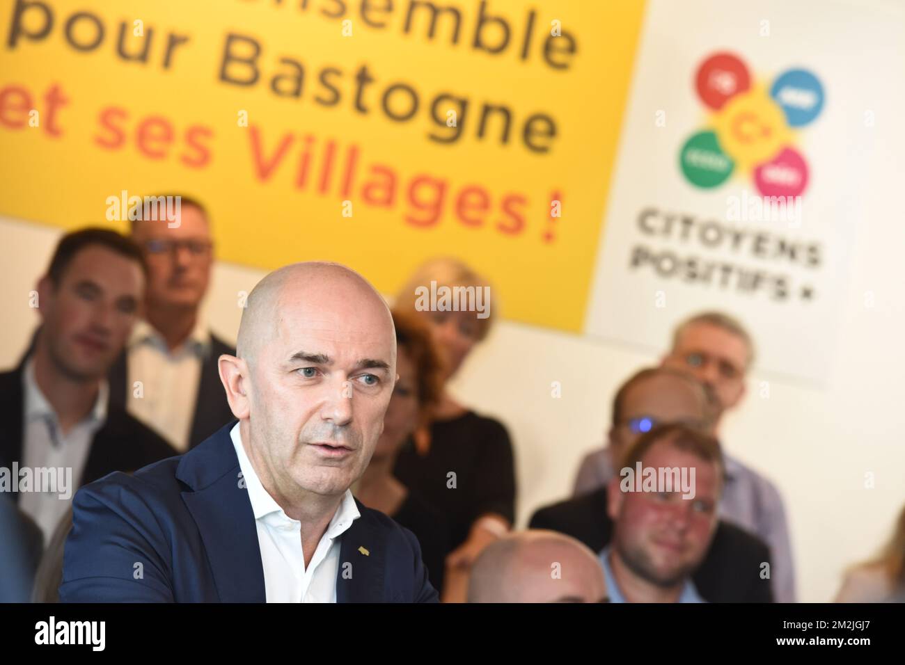 Jean Pierre Lutgen pictured during the presentation of the local list 'Citoyens +' for the upcoming local elections in Bastogne, Tuesday 11 September 2018. BELGA PHOTO JEAN-LUC FLEMAL Stock Photo