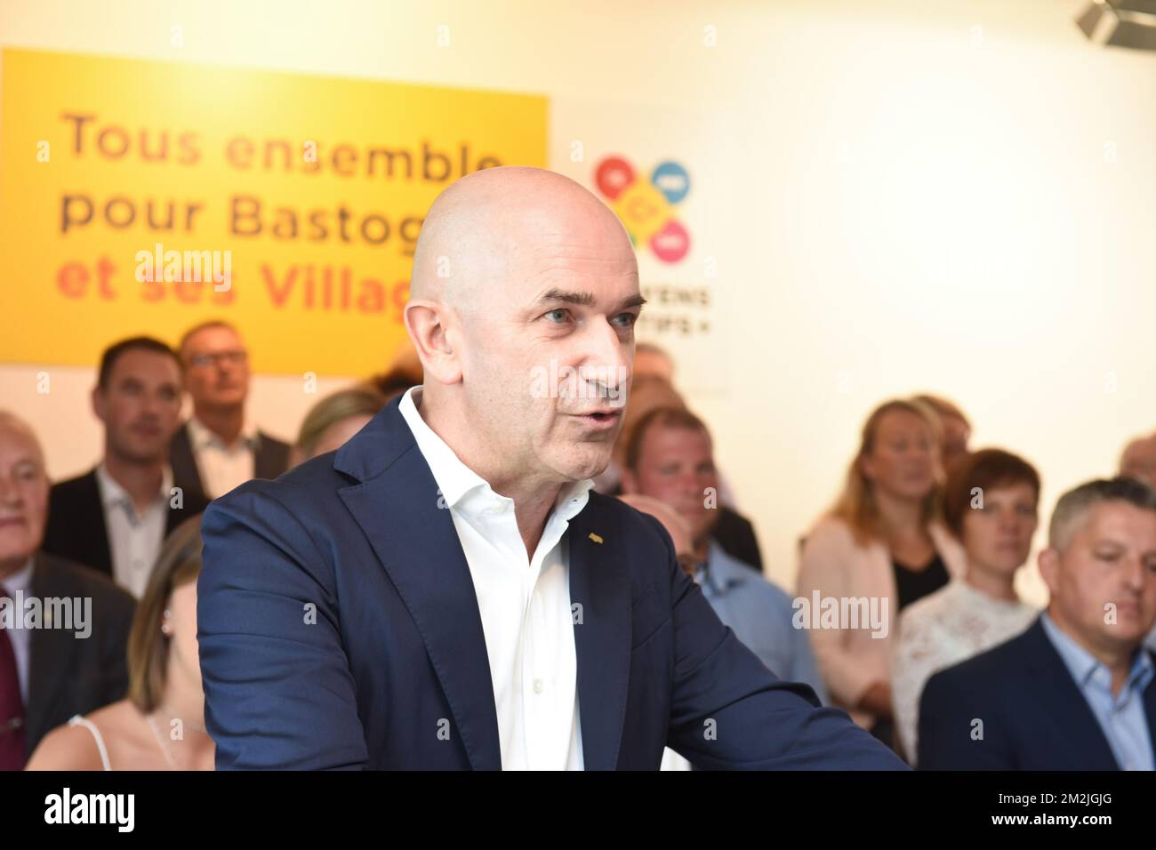 Jean Pierre Lutgen pictured during the presentation of the local list 'Citoyens +' for the upcoming local elections in Bastogne, Tuesday 11 September 2018. BELGA PHOTO JEAN-LUC FLEMAL Stock Photo