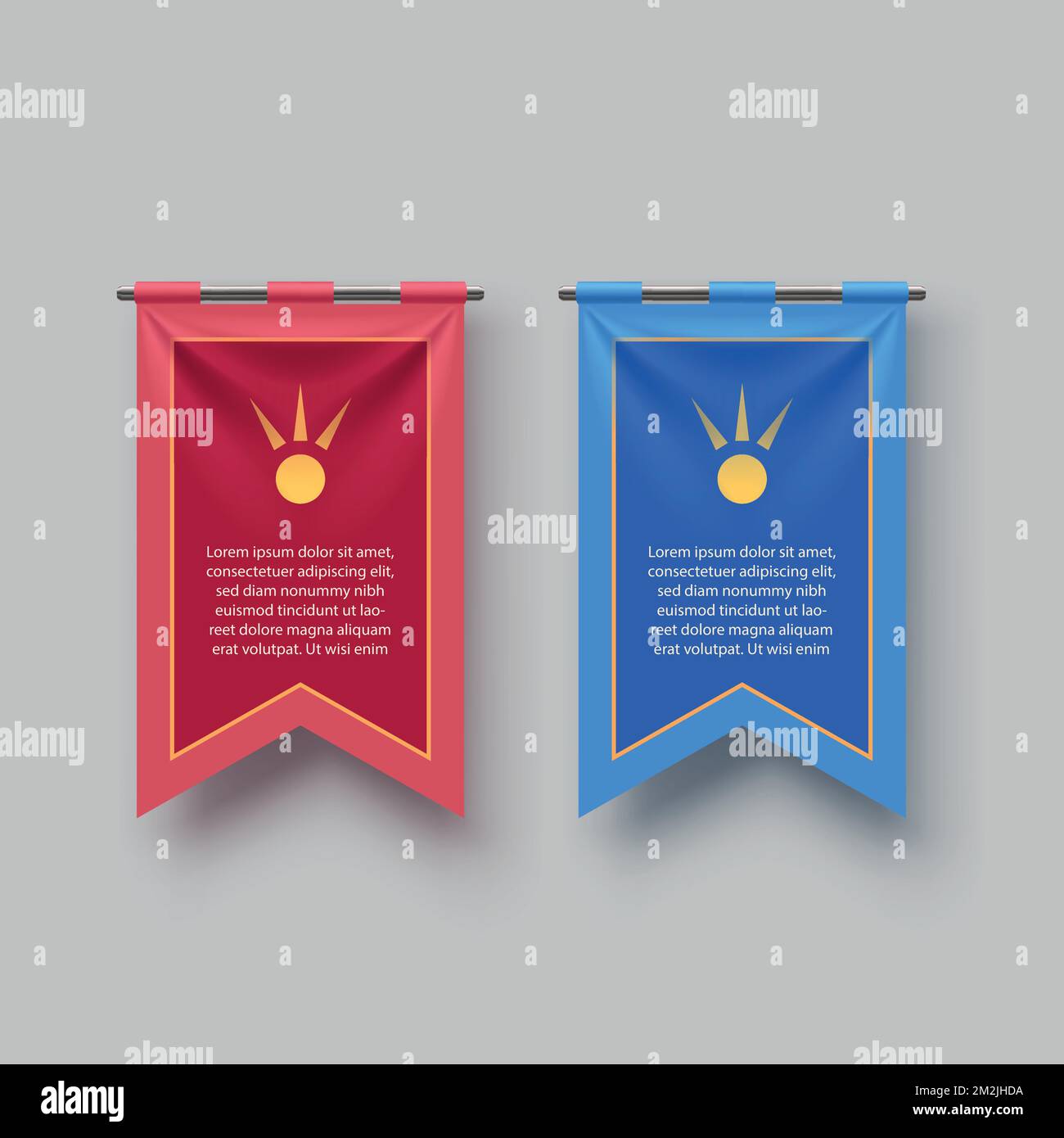 Medieval pennant set red hi-res stock photography and images - Alamy
