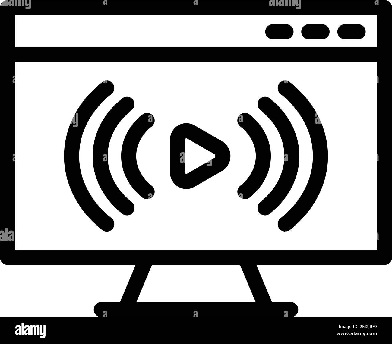Live Stream Vector Illustration Line Icon Design Stock Vector Image