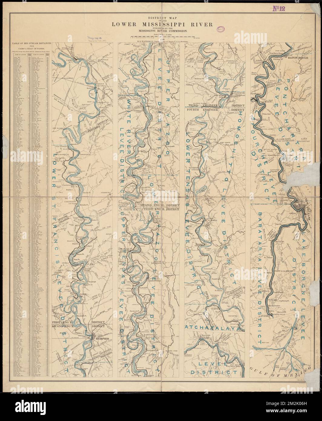 District map of the lower Mississippi - District Map Of The Lower Mississippi River Mississippi River Maps Norman B Leventhal Map Center Collection 2M2K06H 