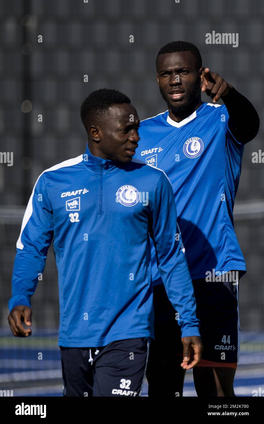Azango Gent's Philip Elayo Azango and Gent's Anderson Esiti pictured during a ...