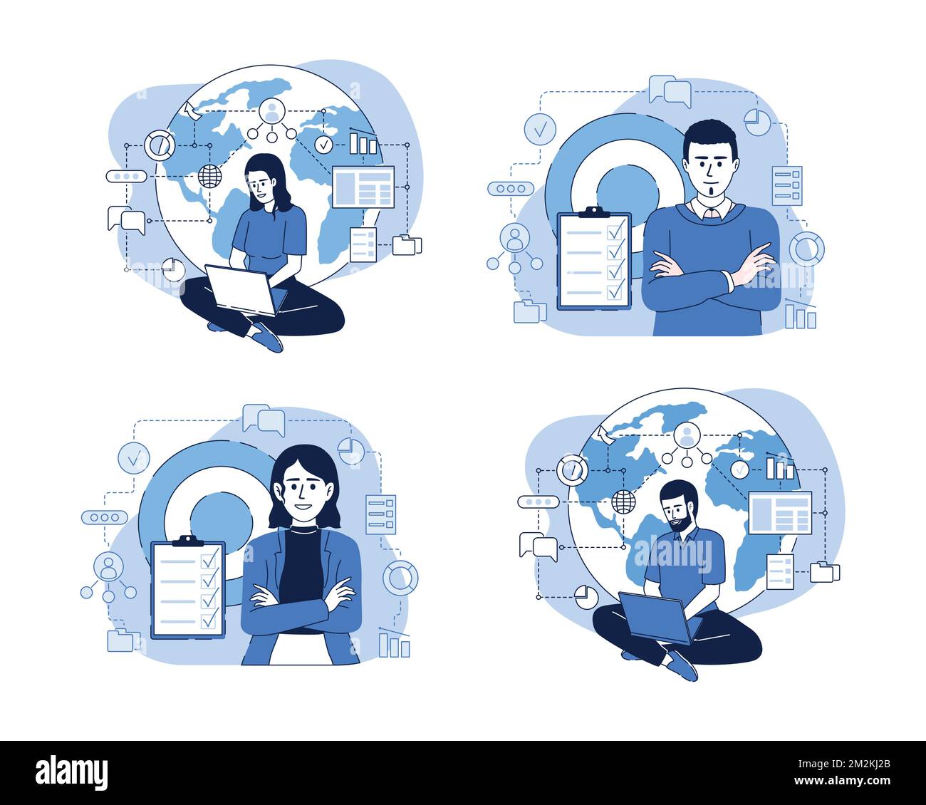 Business online flat concept vector illustrations set Stock Vector ...