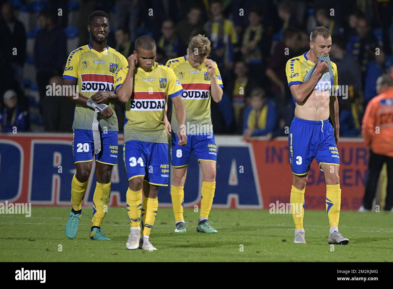Westerlo's Noel Soumah, Westerlo's Kurt Abrahams and Westerlo's Gilles