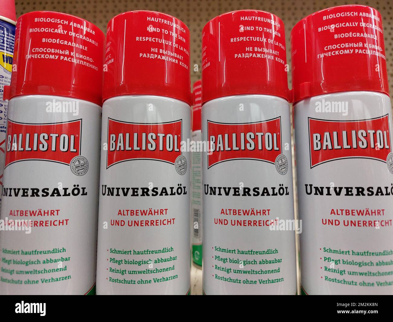 Ballistol universal oil spray cans Stock Photo - Alamy