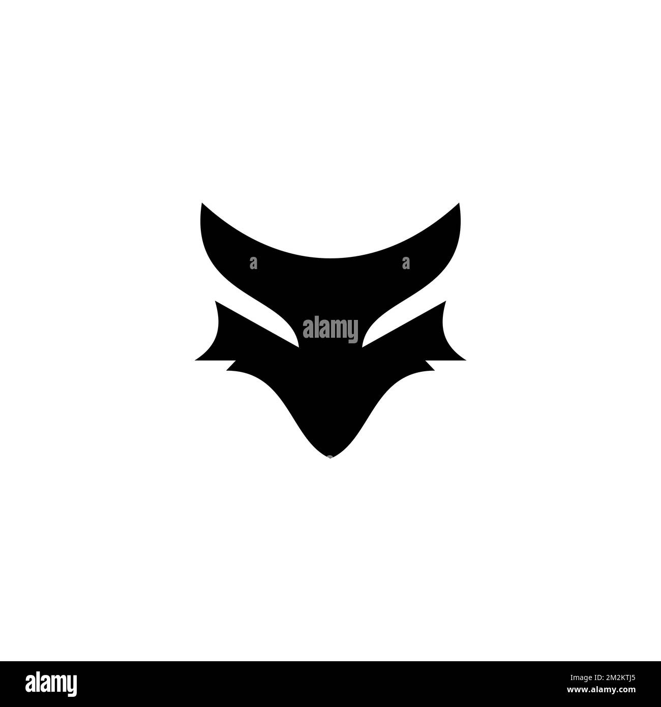 Fox Head Vector Illustration. Fox Logo Design. Black Fox Stock Vector