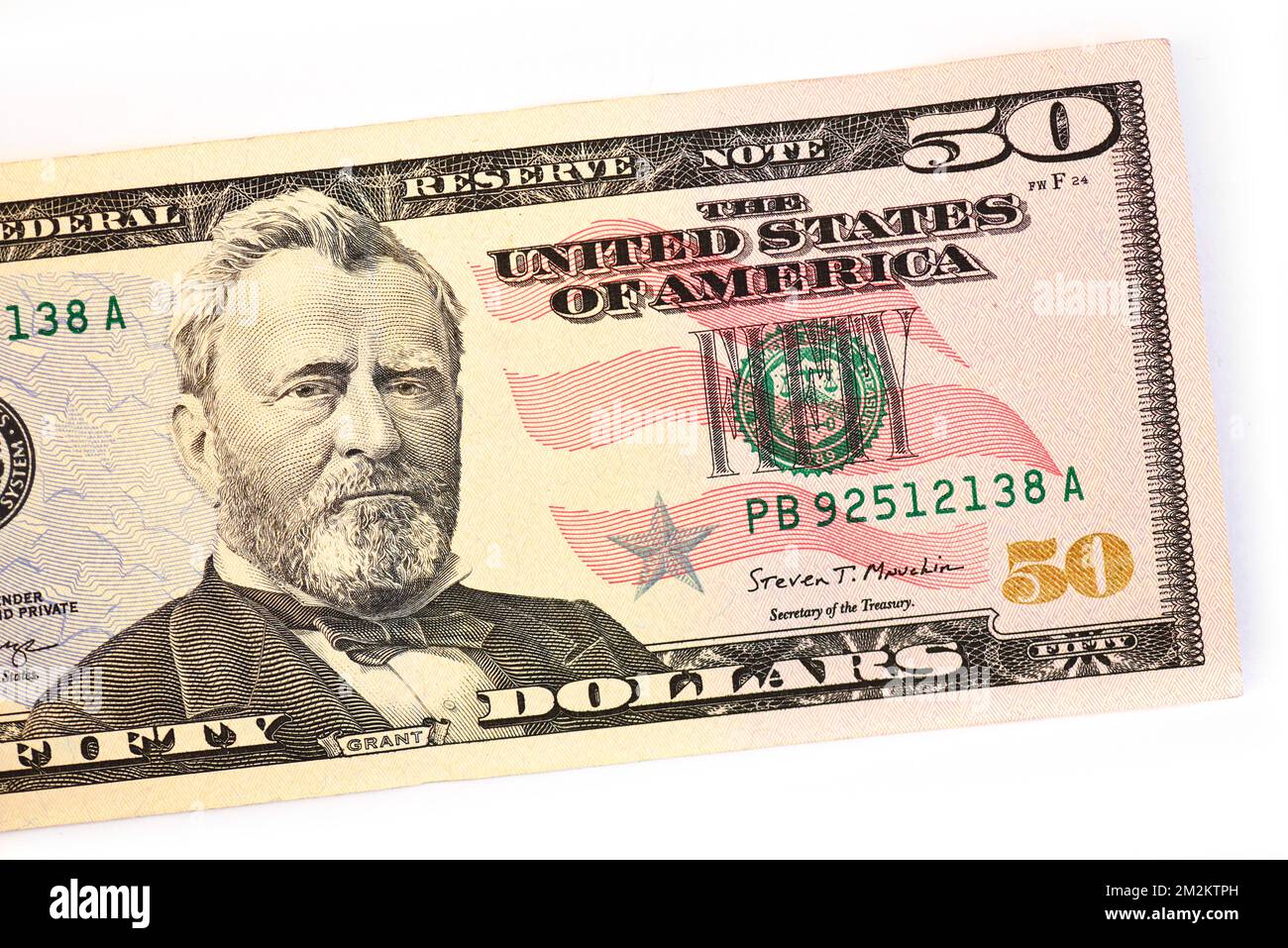 US 50 dollar bill featuring President Ulysses S Grant Stock Photo