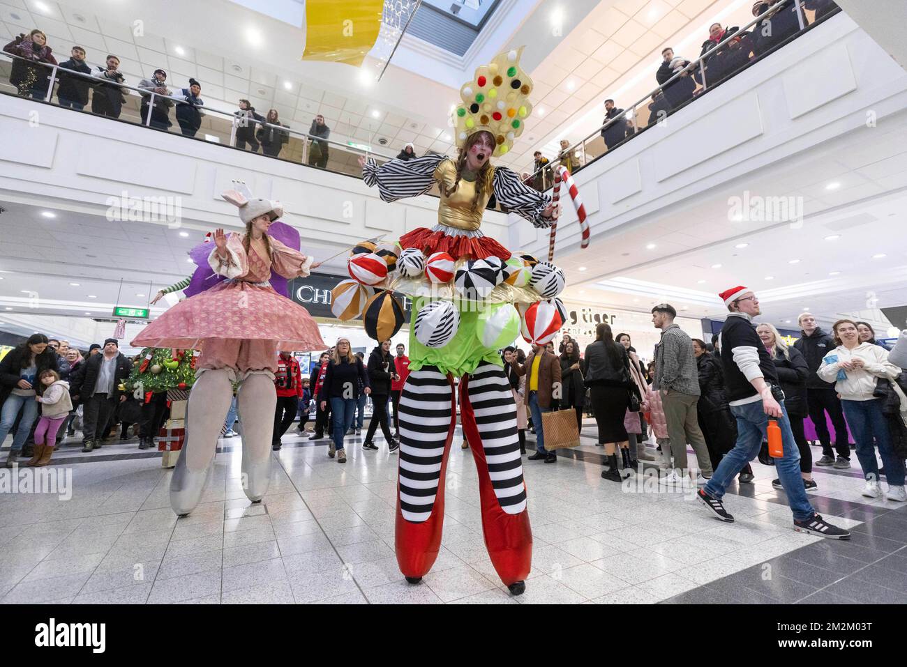 EDITORIAL USE ONLY Performers at Manchester Arndale during the Toy