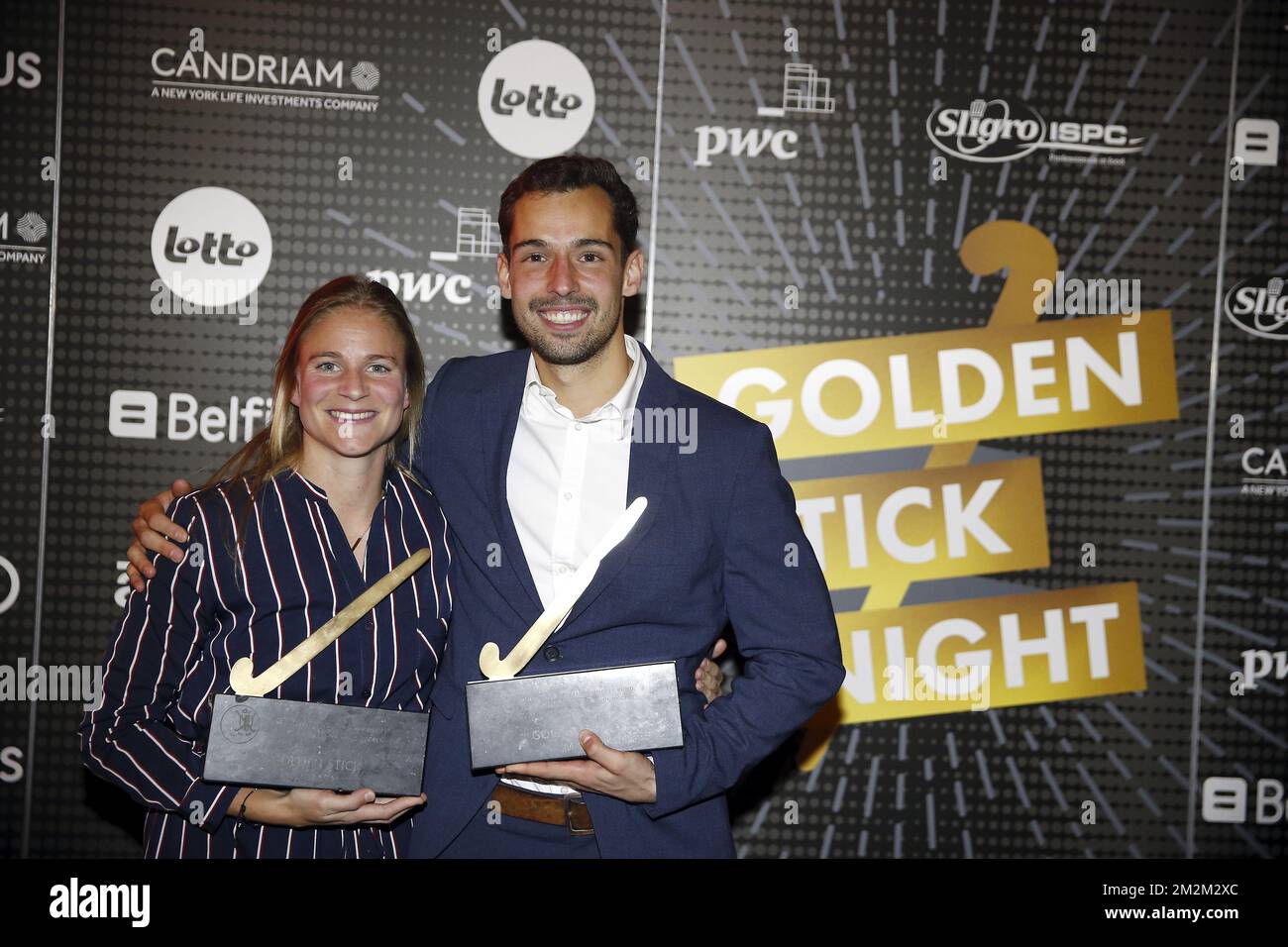 Golden Stick Winners Alix Gerniers And Florent Van Aubel Pose For The golden-stick-winners-alix-gerniers-and-florent-van-aubel-pose-for-the