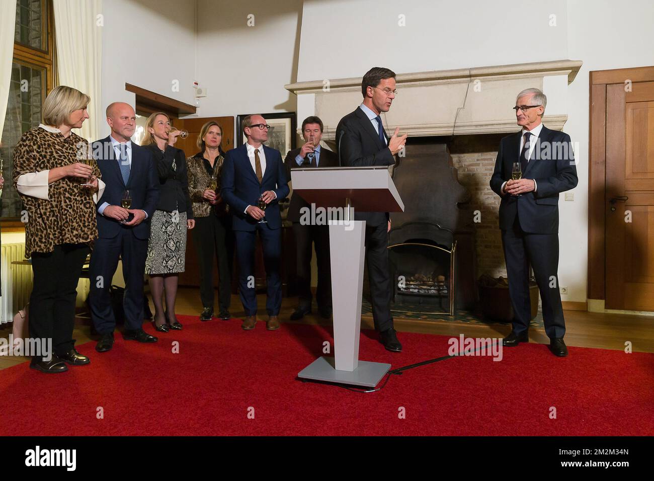 Prime Minister of the Netherlands Mark Rutte and Flemish Minister-President  Geert Bourgeois pictured during a