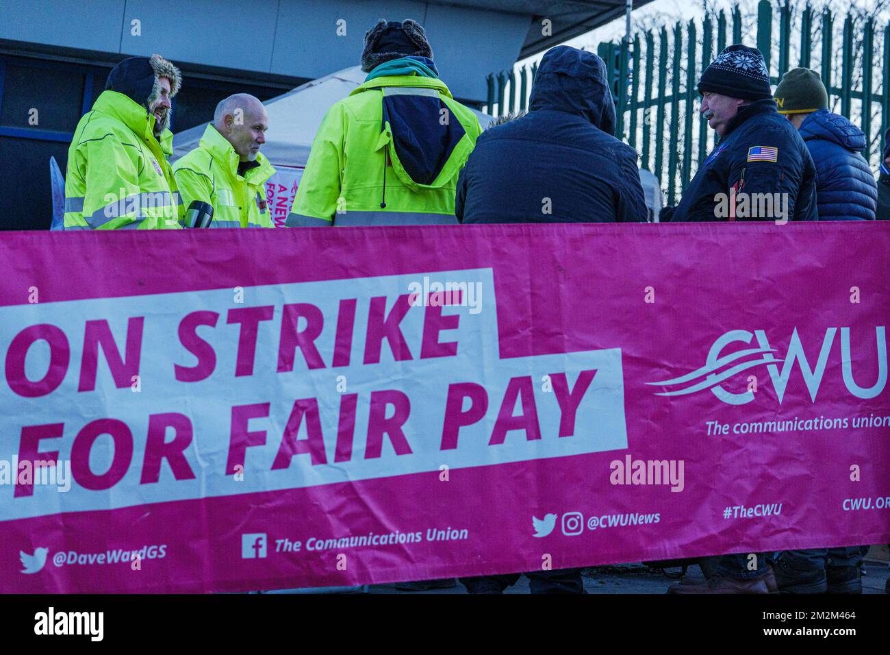 Leeds, UK. 14th December 2022. Royal Mail postal workers and postmen at