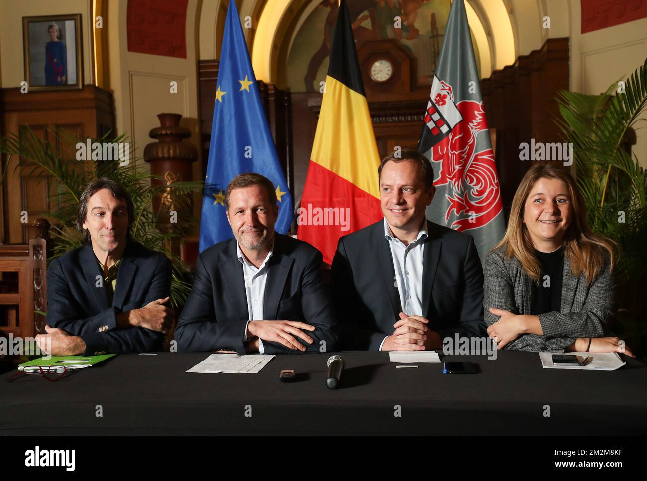 Future Charleroi Ecolo elderman Xavier Desgain, Charleroi's mayor Paul Future