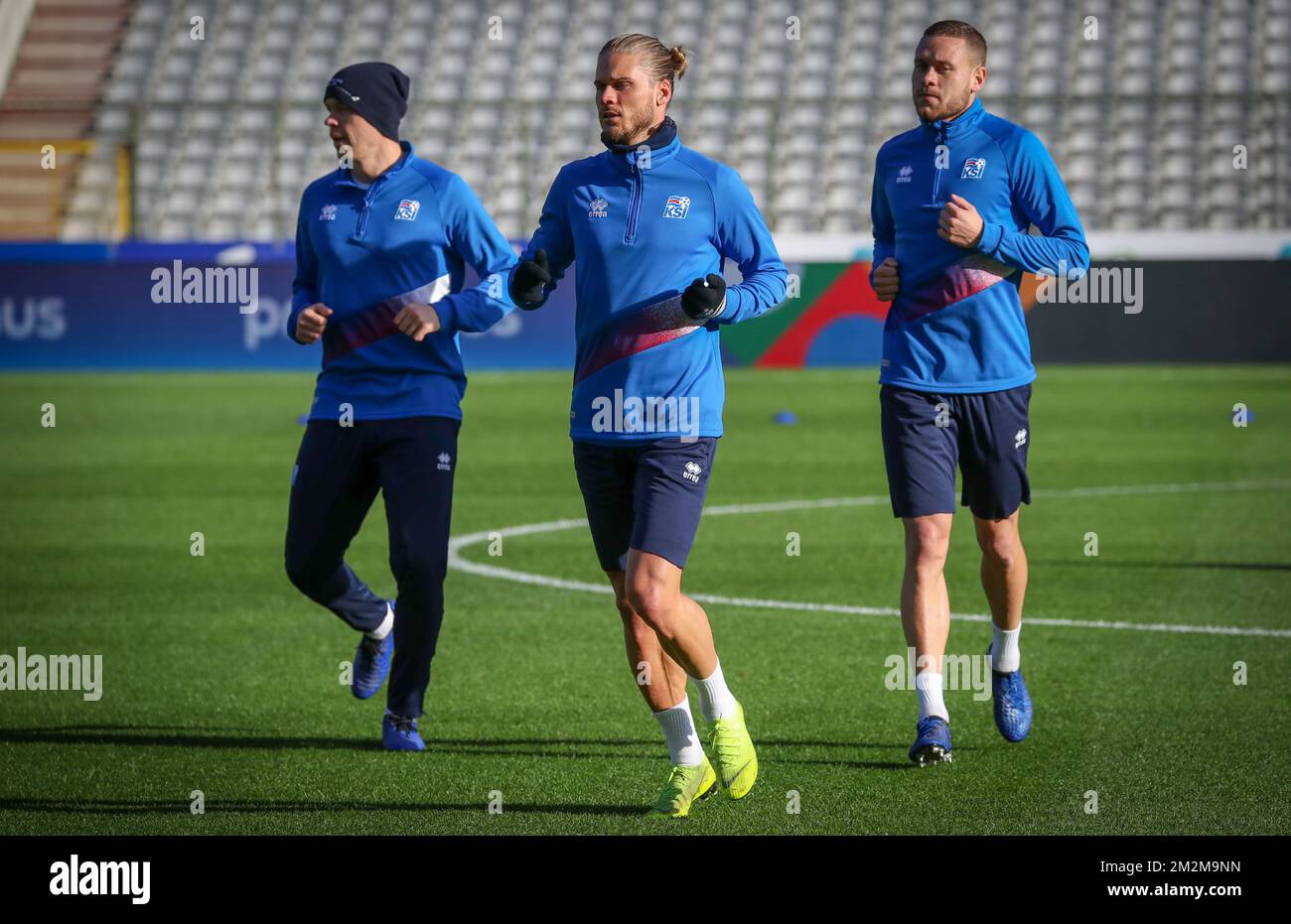 Iceland's Rurik Gislason pictured during a training session of Iceland national soccer team, in Brussels, Wednesday 14 November 2018. Iceland will play tomorrow Belgium in the Nation League competition. BELGA PHOTO VIRGINIE LEFOUR Stock Photo