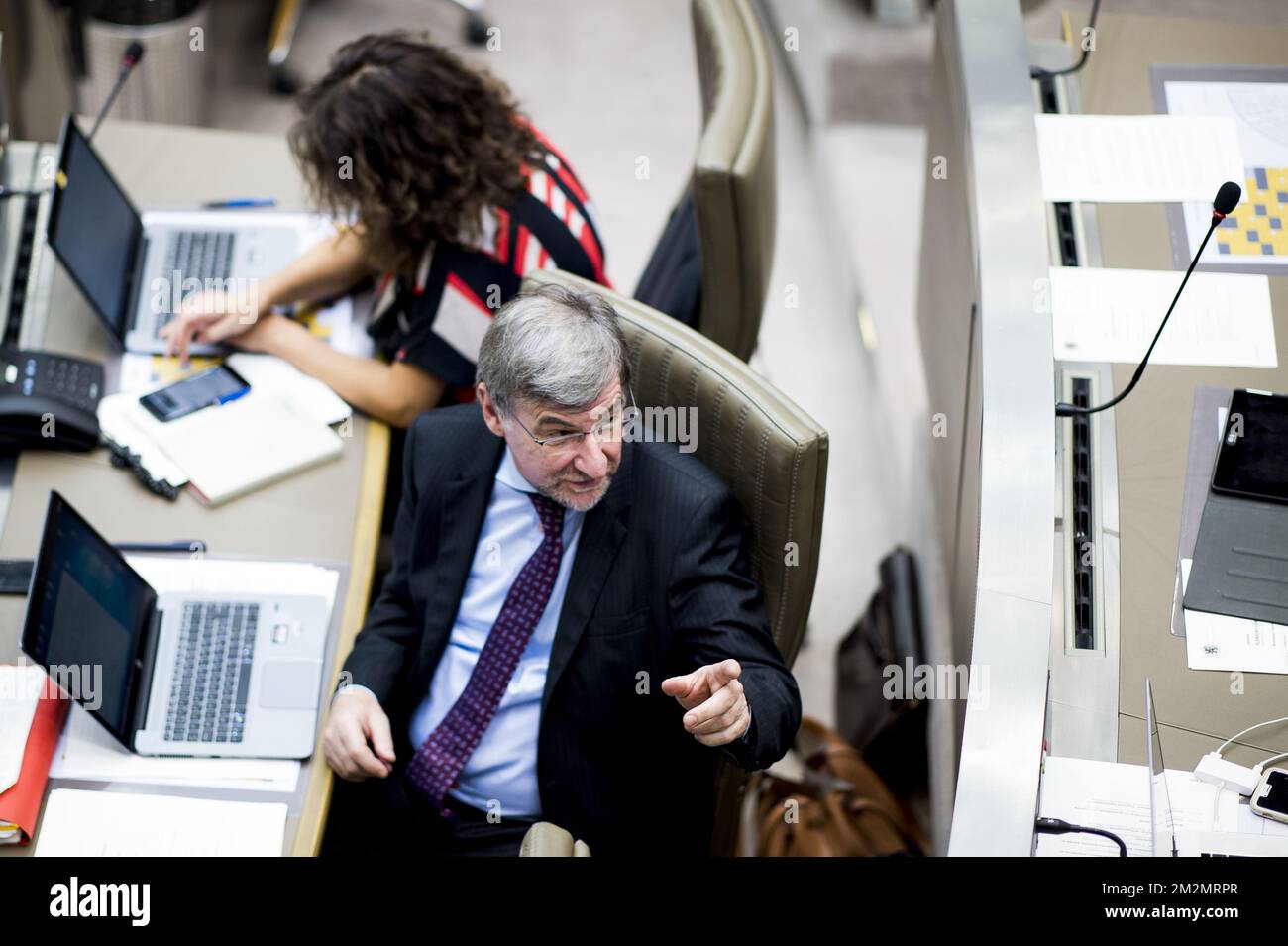 N-VA's Wilfried Vandaele pictured during a plenary session of the Flemish Parliament in Brussels, Wednesday 05 December 2018. BELGA PHOTO JASPER JACOBS Stock Photo