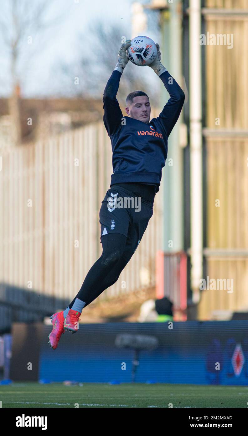 Oldham, Lancashire, England 11th December 2022, Oldham goalkeeper