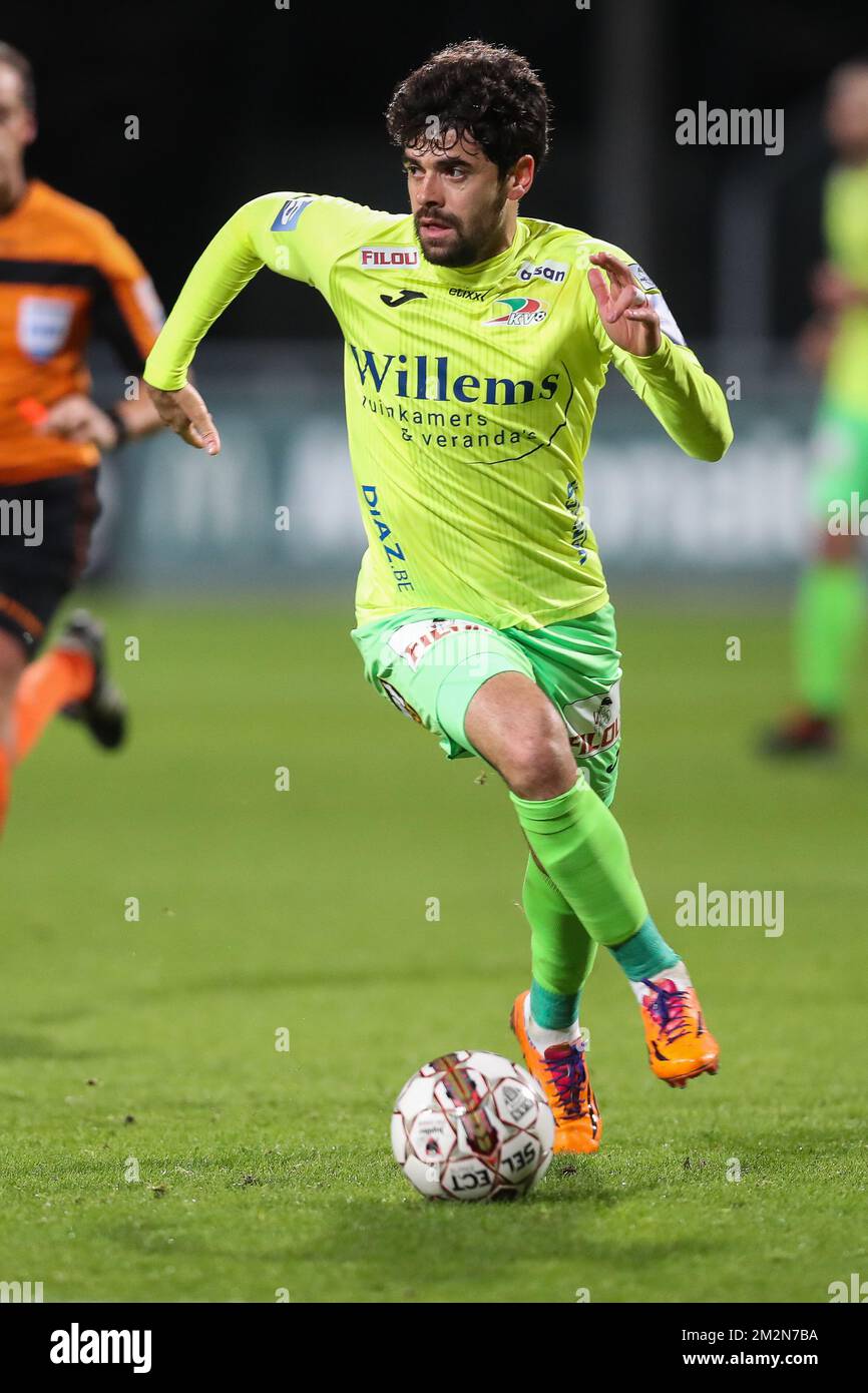 Oostende's Fernando Canesin pictured in action during a soccer game between KAS Eupen and KV Oostende, Wednesday 19 December 2018 in Eupen, in the quarter-finals of the 'Croky Cup' Belgian cup. BELGA PHOTO BRUNO FAHY Stock Photo