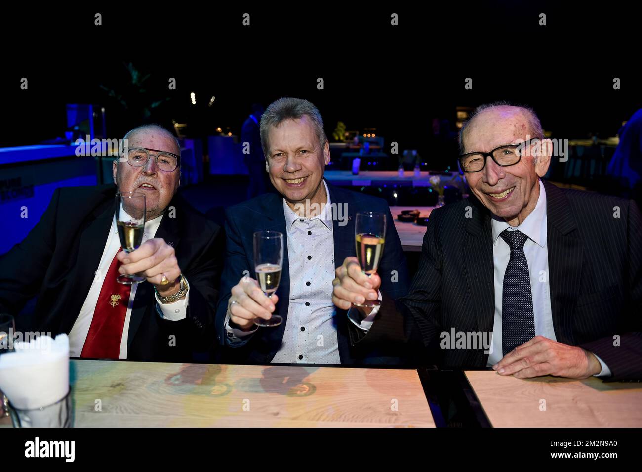 Former athlete Baron Gaston Roelants, William Van Dyck and Roger Moens are seen at the gala evening for the sport women and men of the year 2018 awards, Saturday 22 December 2018, in Brussels. BELGA PHOTO LAURIE DIEFFEMBACQ-JASPER JACOBS-GREGORY VAN GANSEN-PHILIPPE CROCHET  Stock Photo