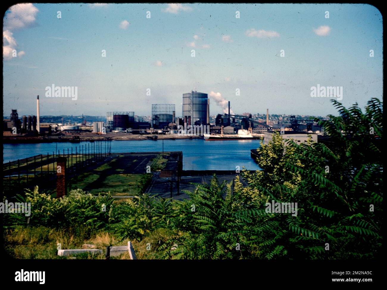 East Boston from Charlestown , Fuel tanks. Edmund L. Mitchell Collection Stock Photo Alamy