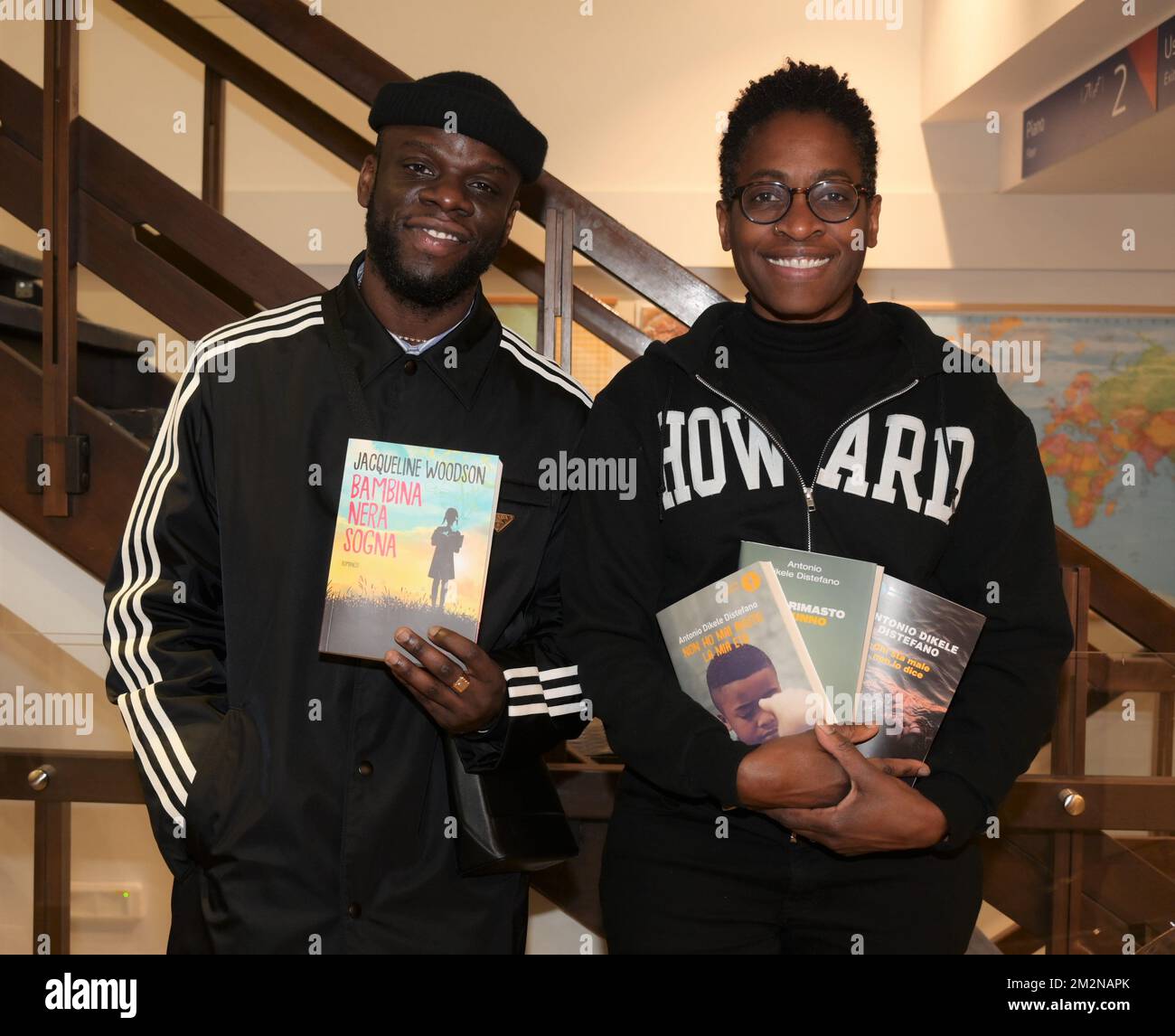 Milan, . 14th Dec, 2022. Milan, Italy Jacqueline Woodson presents her book Black girl dreams of Fandango dialogues and participates Antonio Dikele Distefano writer and director of Being Magazine In the picture:Jacqueline Woodson, Antonio Dikele Distefano Credit: Independent Photo Agency/Alamy Live News Stock Photo