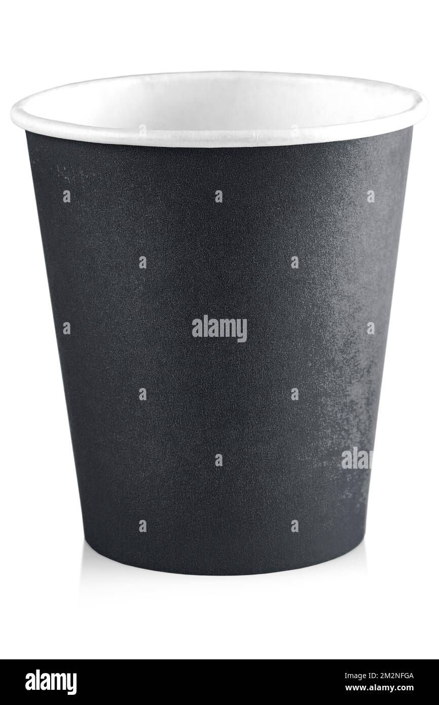 The close up paper cup isolated on white background Stock Photo - Alamy