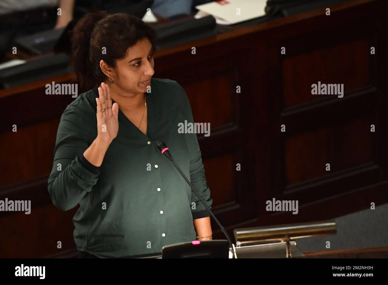 Antwerp alderwoman Jinnih Beels pictured during the installtion of the