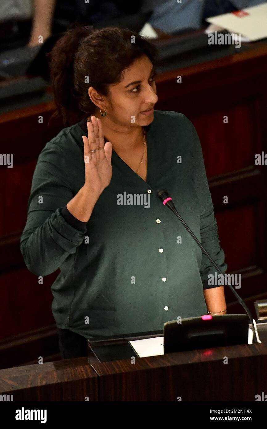 Antwerp alderwoman Jinnih Beels pictured during the installtion of the