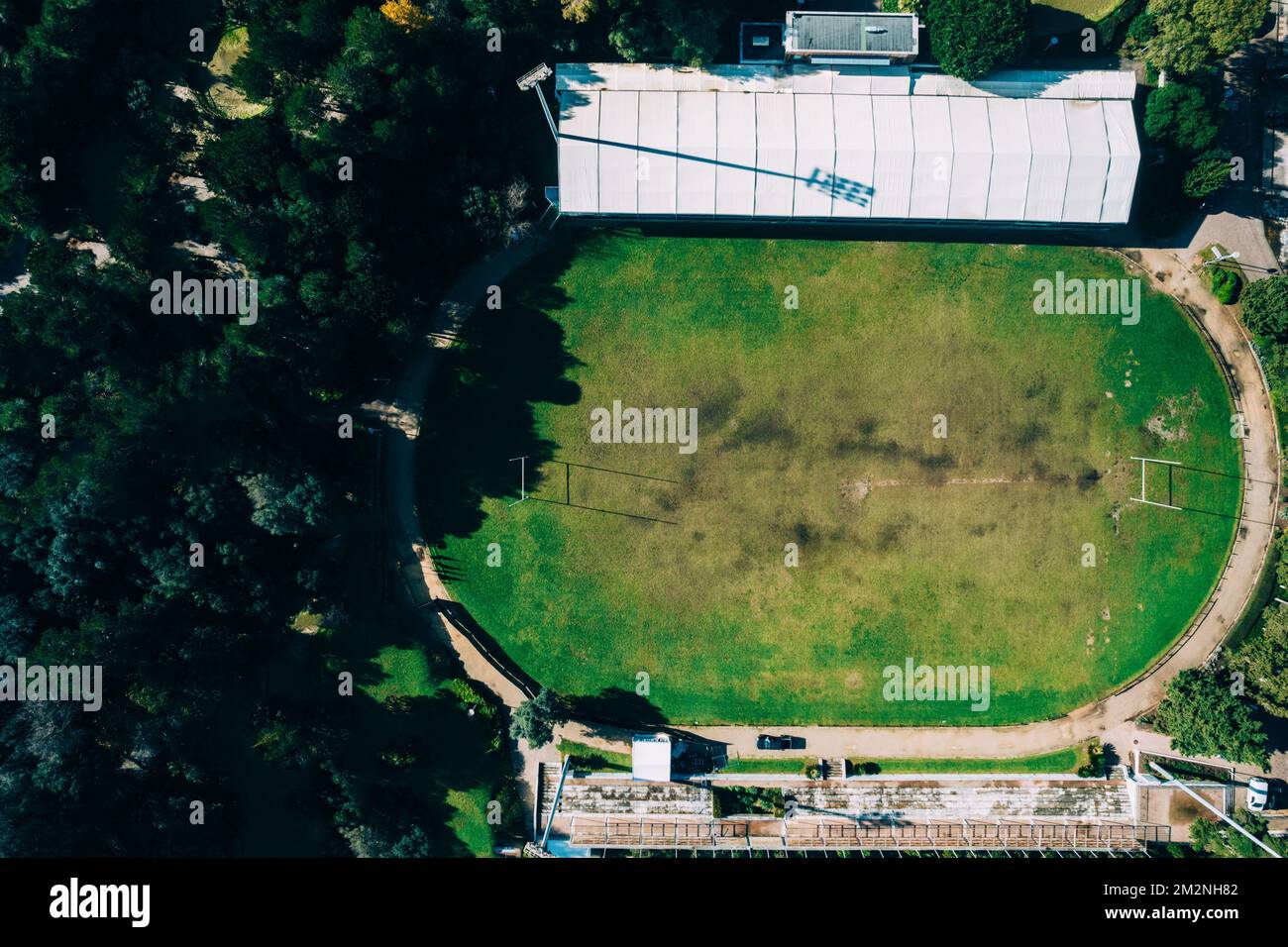 Aerial drone top down view of an empty rugby pitch Stock Photo - Alamy