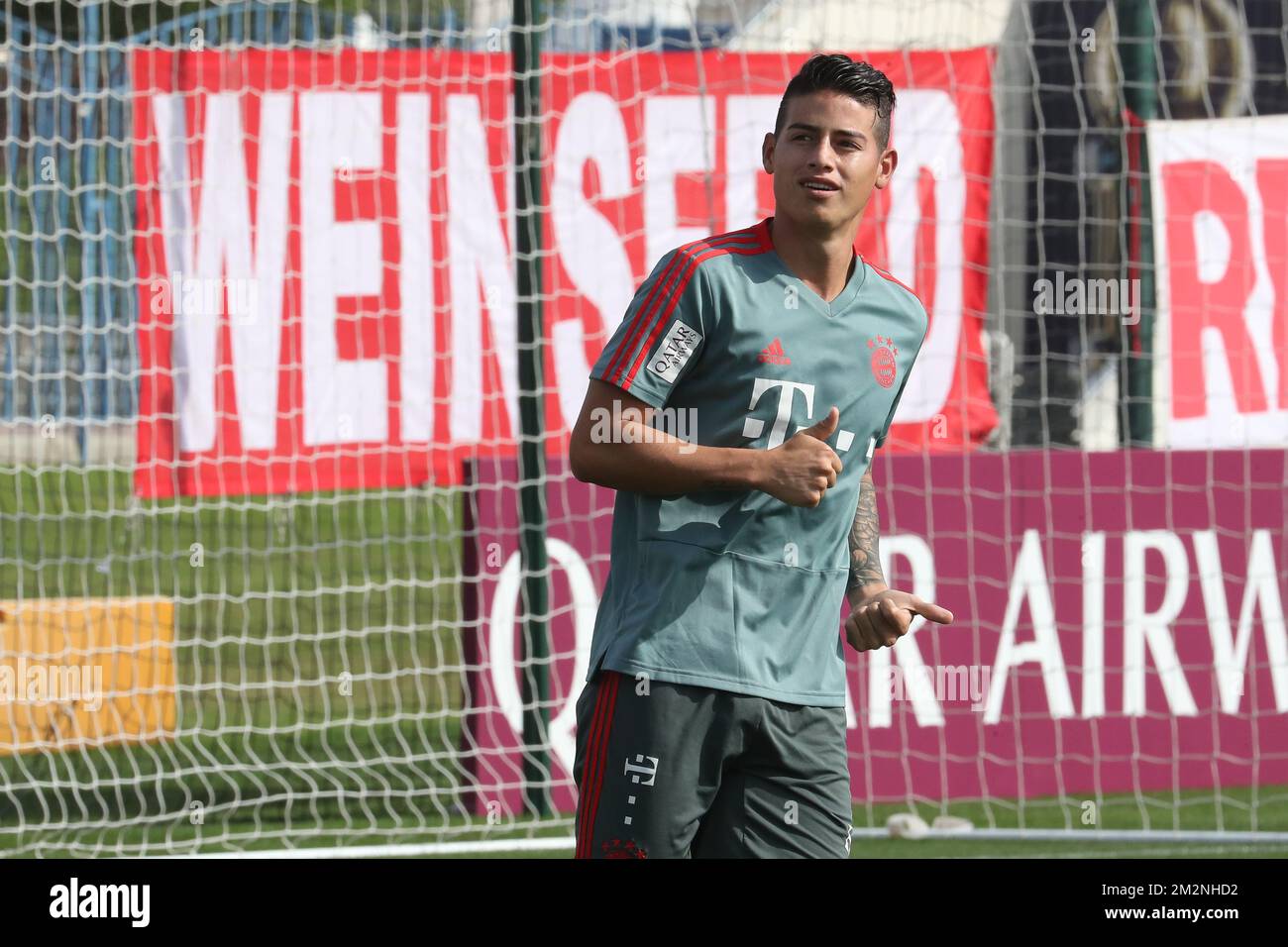 Bayern's James Rodriguez pictured during the winter training camp of German first division soccer team FC Bayern Munich, in Qatar, Tuesday 08 January 2019. BELGA PHOTO BRUNO FAHY Stock Photo