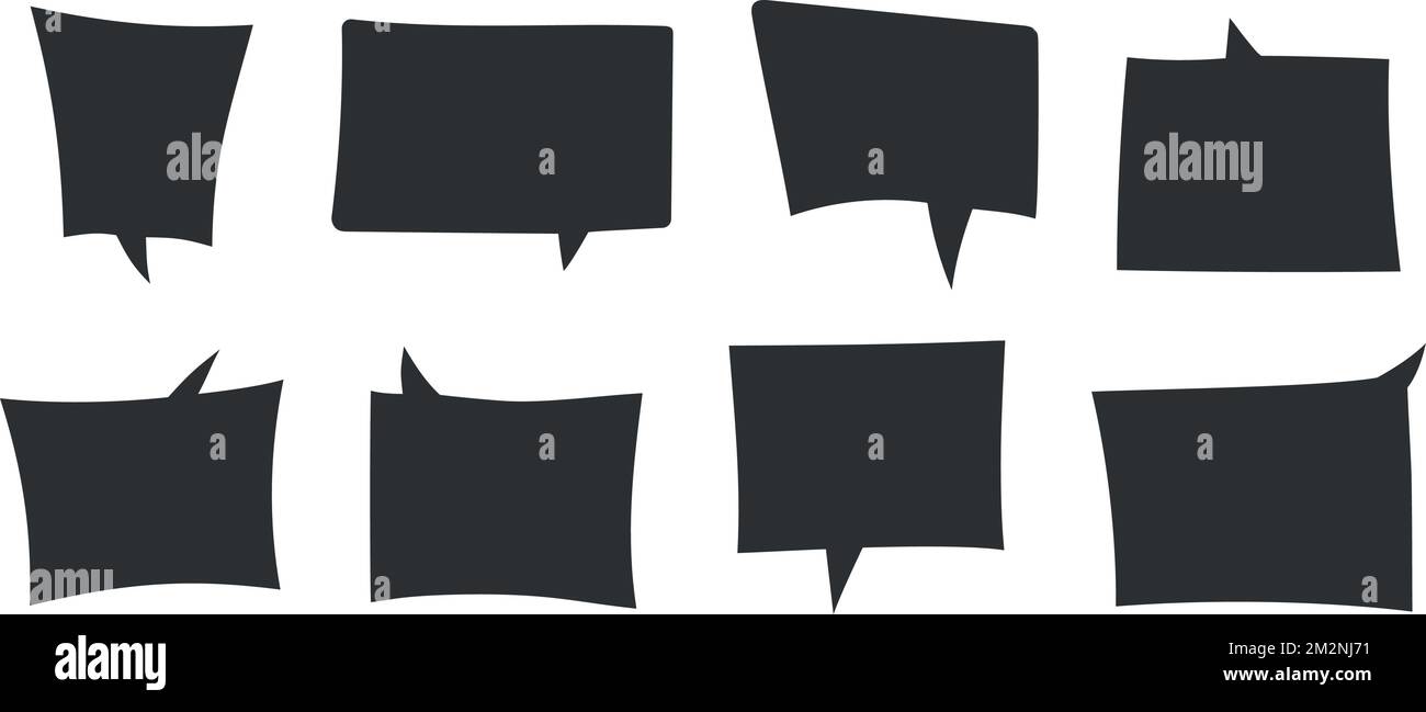 Hand drawn speech bubbles. Set of cute speech bubble in doodle style ...
