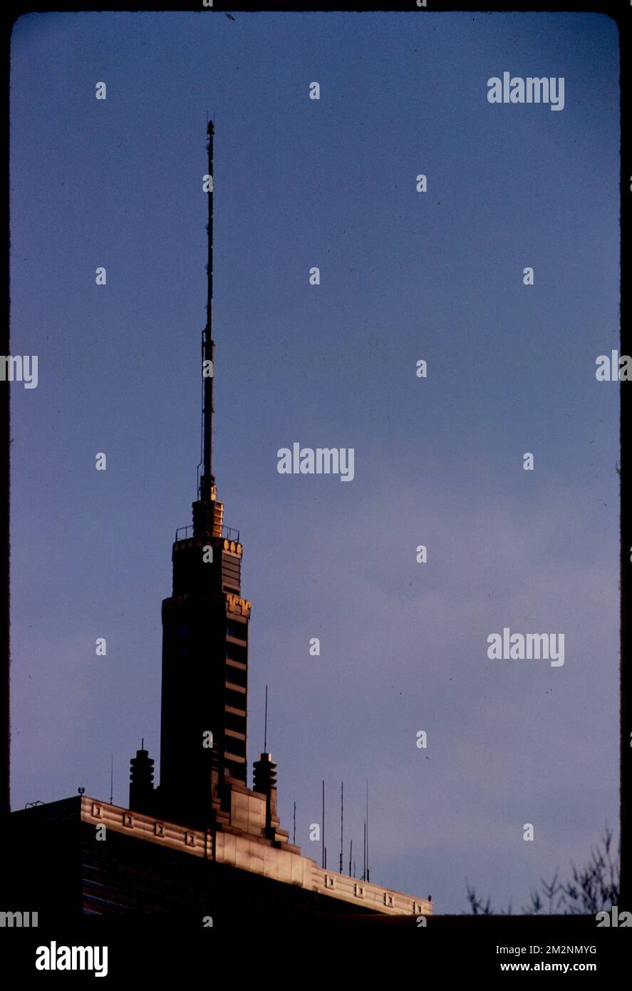 Edge of roof and weather beacon, Old John Hancock Building, Boston