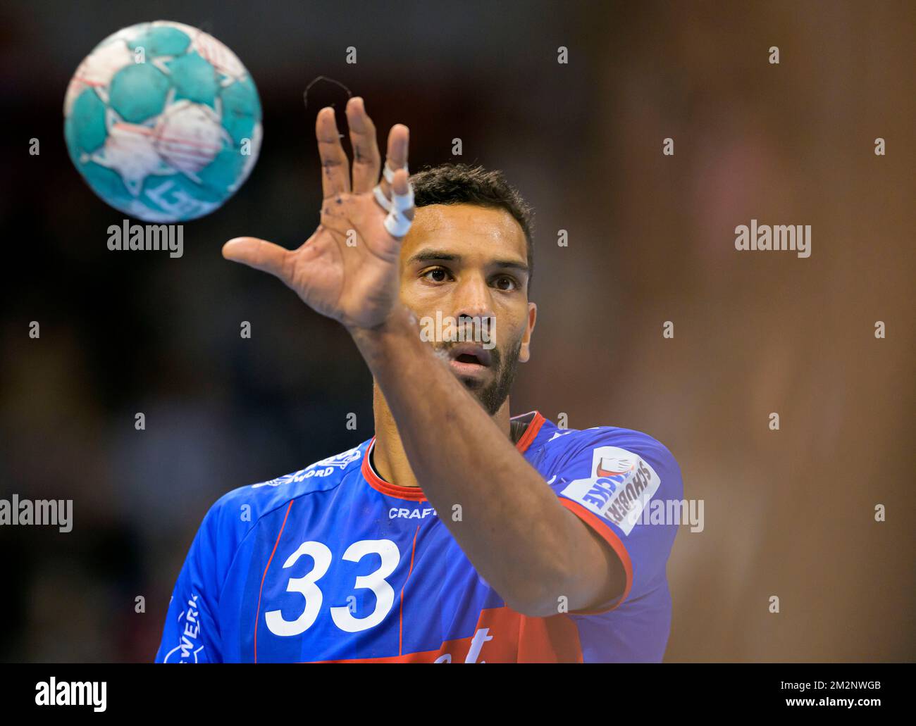 Djibril M'BENGUE (BHC) action, handball 1st Bundesliga, 16th matchday