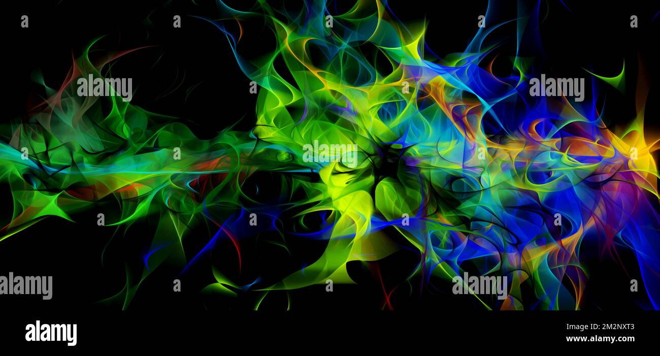 Abstract electrifying lines, smoky fractal pattern, digital ...